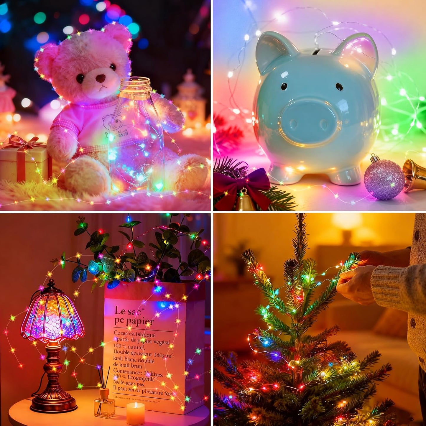 Skiennix 6 Pack Battery Powered Fairy Lights - Remote Control, Timer & 8 Modes | 7ft 20LED Mini Lights for Easter, Christmas & Weddings (Multicolor)