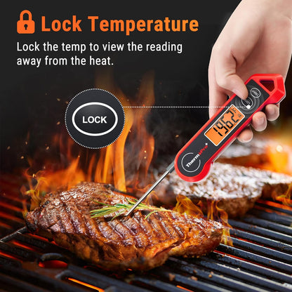TempPro Waterproof Digital Meat Thermometer - Ambidextrous Backlit & Motion Sensing for BBQ, Grilling & Cooking