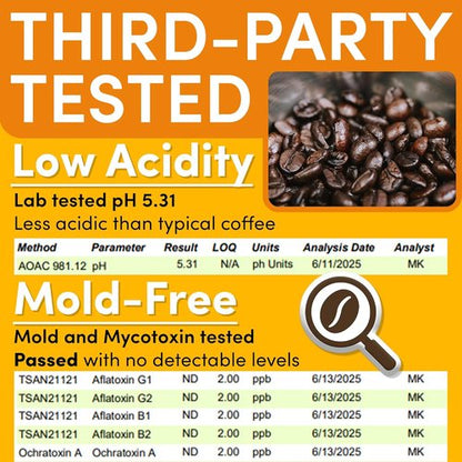 Coffee Packets - 36 Single-Pot Pouches of 2oz Ground Breakfast Blend, Low Acid Medium Roast