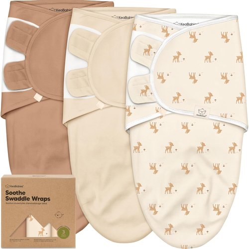 Lil Fawn Organic Baby Swaddle Sleep Sacks | Soft & Snug for Newborns 0-3 Months - 3-Pack