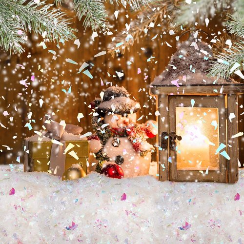 Kasyat Fake Snow Powder - Christmas Twinkles Decoration Craft | 250g White & AB Color Flakes