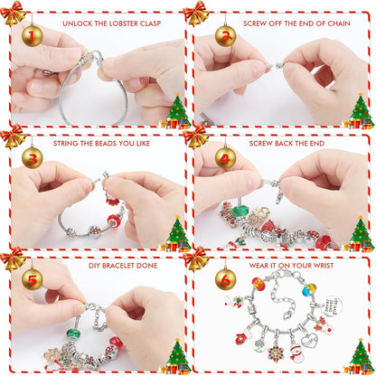 Regine Switzerland Christmas Advent Calendar Bracelets - 24-Day DIY Jewelry Making Kit for Women
