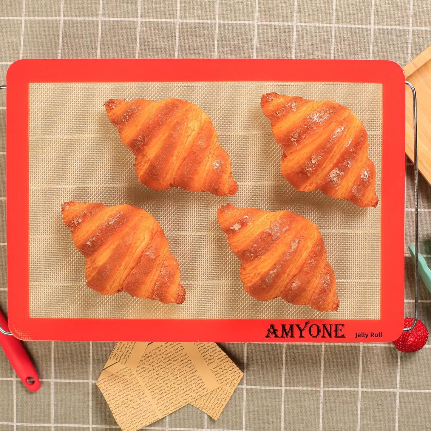 AMYONE Silicone Baking Mat - Non-Stick Food Grade Liners for 10 x 15-Inch Jelly Roll Pans | 2 Pack
