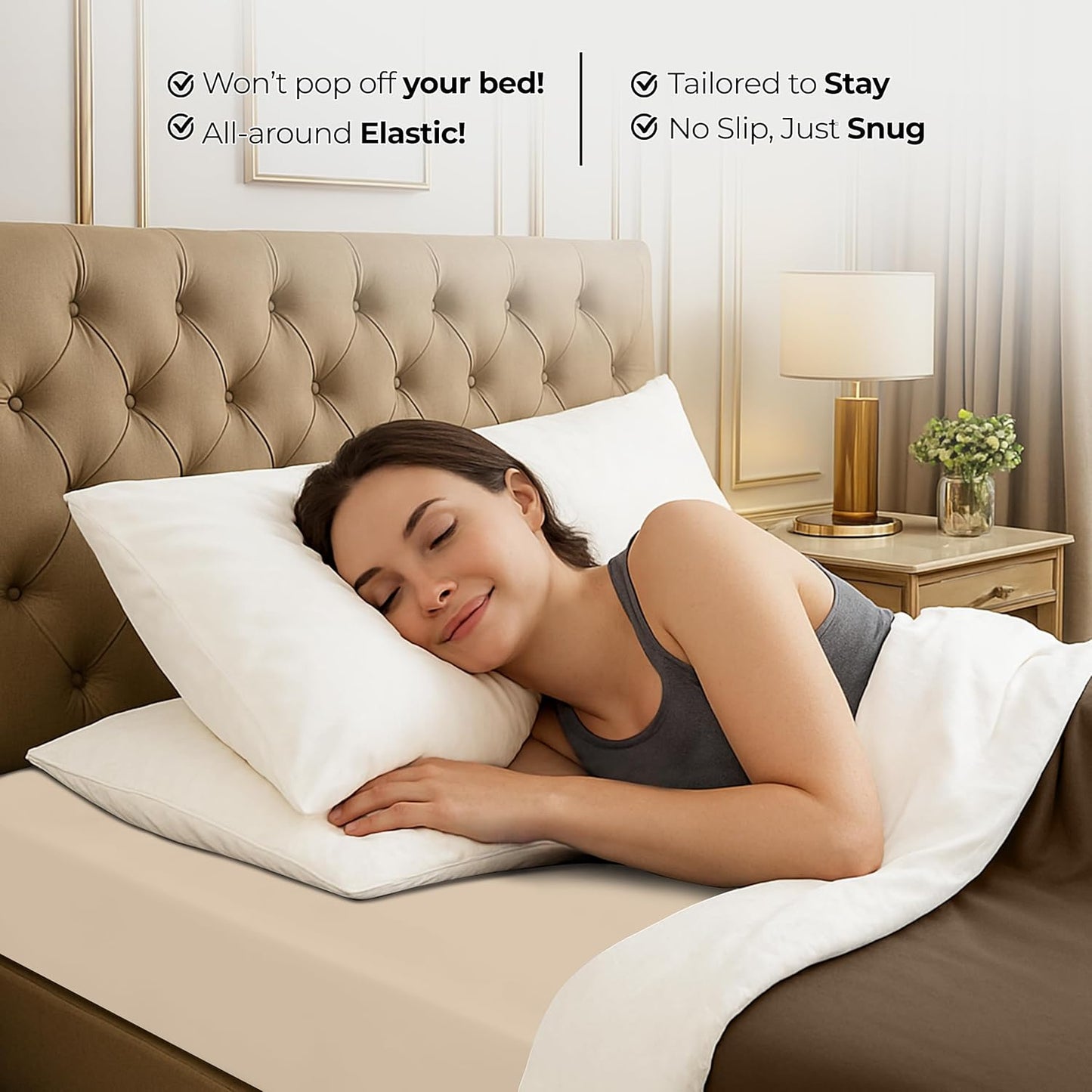 Utopia Bedding King Fitted Sheet - Soft Microfiber - Deep Pocket - Fade Resistant - Easy Care (Beige)