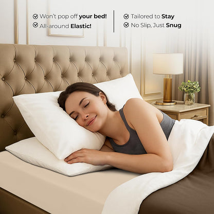 Utopia Bedding King Fitted Sheet - Soft Microfiber - Deep Pocket - Fade Resistant - Easy Care (Beige)