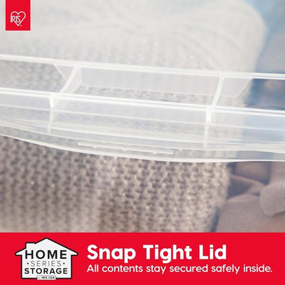 IRIS USA Storage Bins - 12-Pack Clear Stackable Containers for Shoes | 17 Quart BPA-Free Plastic