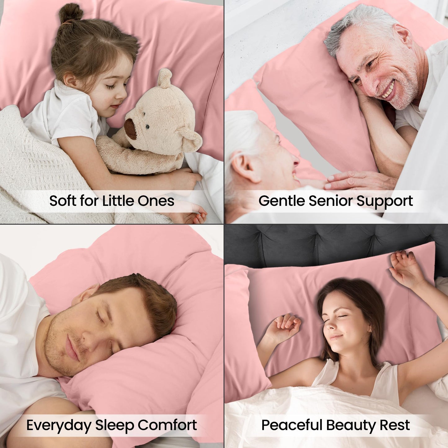 Utopia Bedding Pillow Cases King Size 2-Pack – Soft Brushed Microfiber – Envelope Closure – Perfect for Hospitals, Hotels, Guest Rooms – Oeko-TEX Certified, 20x40 Inches (Pink)