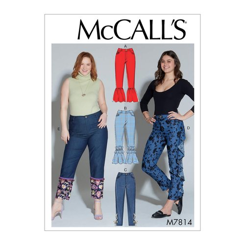 McCall's Patterns McCall's M7814 Women's Bell Bottom and Straight Fit Pants Sewing Patterns, Plus Sizes 18W-24W, 18W-20W-22W-24W