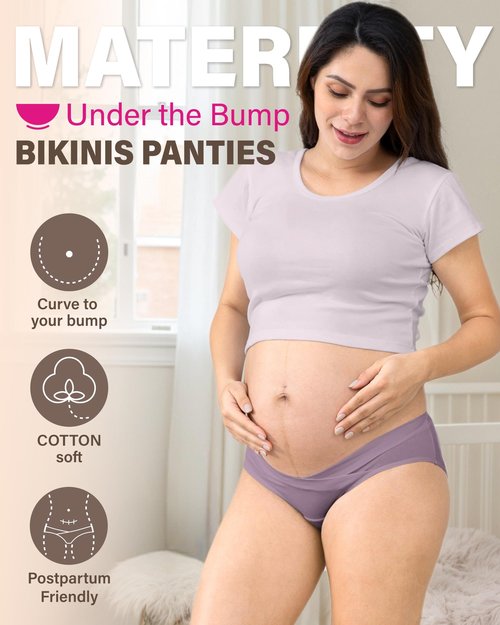 Intimate Portal Cotton Maternity Underwear Under the Bump Pregnancy Bikini Panties Women Postpartum Briefs 6 Pack Inspiration M
