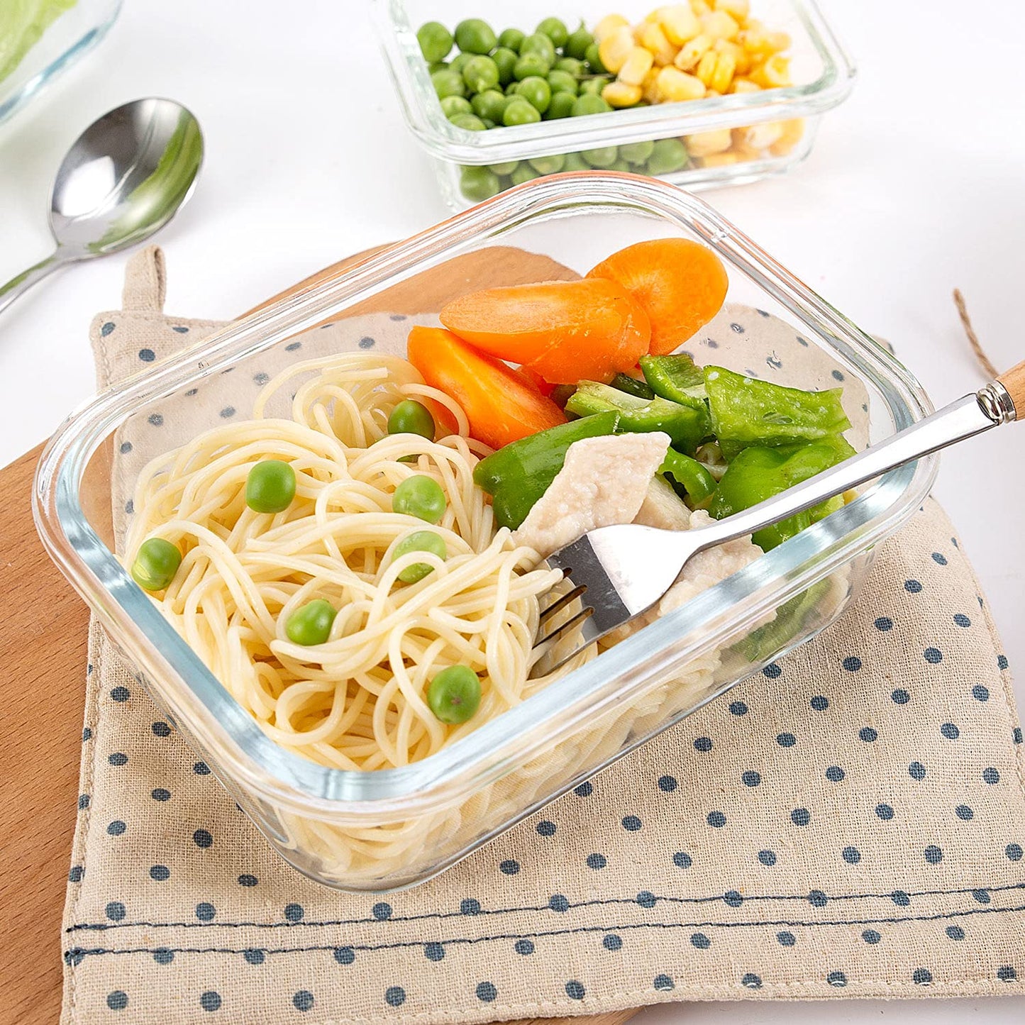 UMEIED Glass Meal Prep Containers 3 Compartment with Lids (5 Pack, 36oz), Divided Glass Storage Containers for Lunch at Work, Leak-Proof Portion Control Food Containers, Microwave/Dishwasher Safe