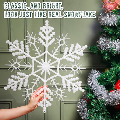 Lineshading 6 Pcs Giant Snowflake Ornaments 22'' - White, Weatherproof Outdoor Decor