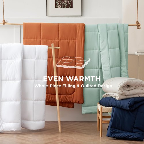Bedsure Comforter Duvet Insert - Quilted Comforters Twin Size, All Season Duvet, GentleSoft Down Alternative Bedding, with 8 Tabs, Gifts for Women/Men, White, Twin 88 x 68 Inches