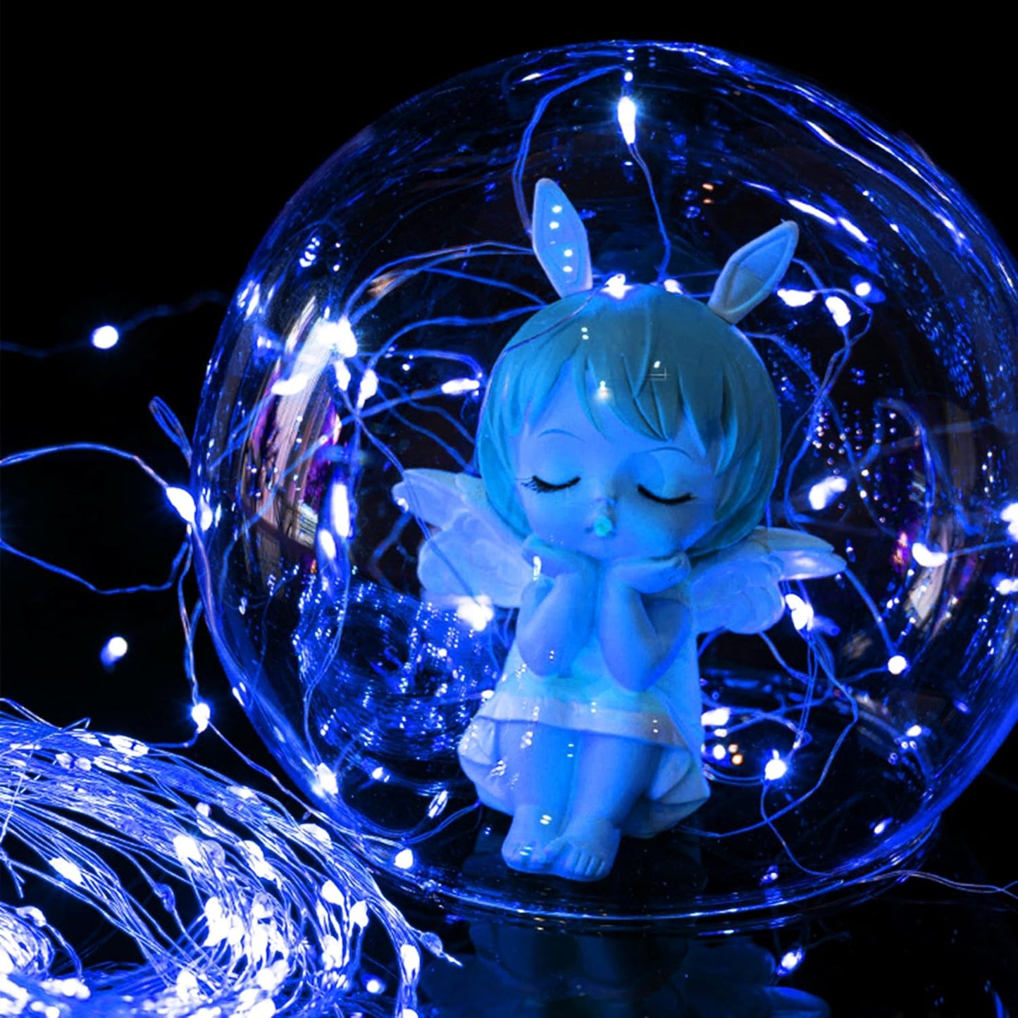 Waterglide 12 Pack Battery Operated Fairy Lights - 7 Ft 20 LED Waterproof Mini String Lights | Blue for DIY Wedding & Party Decor