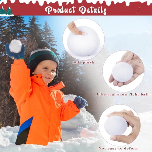 Elcoho 200-Piece 2-Inch Fake Snowballs - Perfect for Indoor Winter Snowball Fight Games