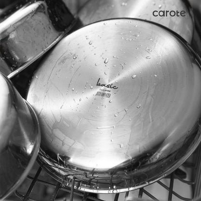 CAROTE 14pcs Pots and Pans Set, Stainless Steel Cookware Set Detachable Handle, Induction Kitchen Cookware Sets with Removable Handle, RV Cookware Set, Oven Safe, Camping Cookware, Black