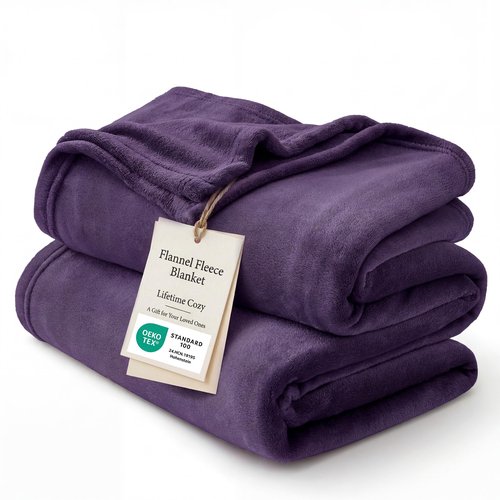 Bedsure Fleece Blanket Twin Blanket Purple - 300GSM Soft Lightweight Plush Cozy Twin XL Blankets for Bed, Sofa, Couch, Travel, Camping, 66 inch X 90 inch