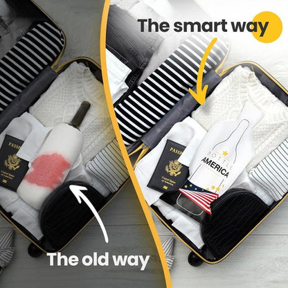 JIMMY THE FOX | Reusable Wine Bags for Travel | 3-Pack | Durable Triple-Layer Bottle Protector Sleeve | Leak-Proof & Impact-Resistant | Airplane & Cruise Luggage | Wine Lover Gifts - Bottle America
