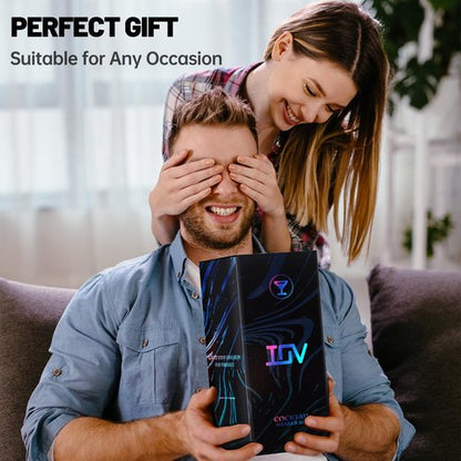 IOV Boston Cocktail Shaker Bar Set, Bartender Kit Drink Mixer Set with 18 oz & 28 oz Boston Shakers, Hawthorne Strainer, Double Jigger, Bar Tool Kit and Recipe Booklet - Black