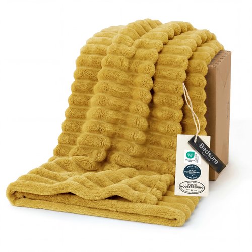 Bedsure GentleSoft Yellow Throw Blanket for Couch - Super Soft Cozy Blankets for Women, Cute Small Blanket for Girls, 50x70 Inches