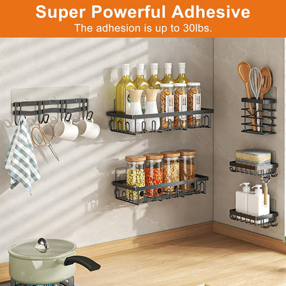 Skiennix Shower Caddy Adhesive Replacement - Waterproof, No Drilling, Strong Hold | 14 Pack for Bathroom & Kitchen Storage