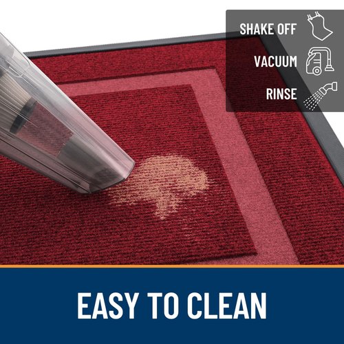 OLANLY Front Door Mat Indoor Outdoor Entrance, Waterproof All-Season, All-Weather Doormat, Sturdy Natural Rubber, Fade Resistant, Low Profile, Easy Clean Patio Porch Entryway Mat, 29.5x17, Wine Red