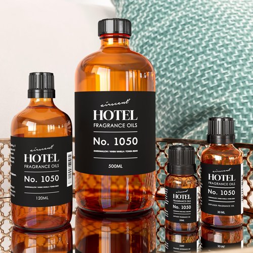 AirScent Warm Vanilla Hotel Diffuser Oil No. 1050 - Marshmallow Vanilla Tonka Bean - Premium Fragrance Oil for Ultrasonic and Waterless Diffusers and Crafting - 10 mL, 0.34 fl oz Dropper Bottle