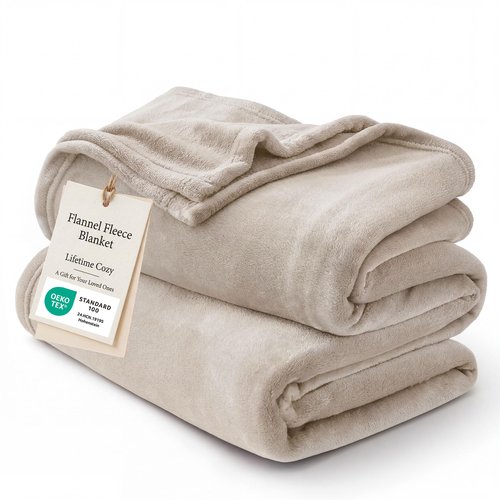 Bedsure GentleSoft Fleece Throw Blanket for Couch Oxford Tan - Lightweight Plush Fuzzy Cozy Soft Blankets and Throws for Sofa, 50x70 inches