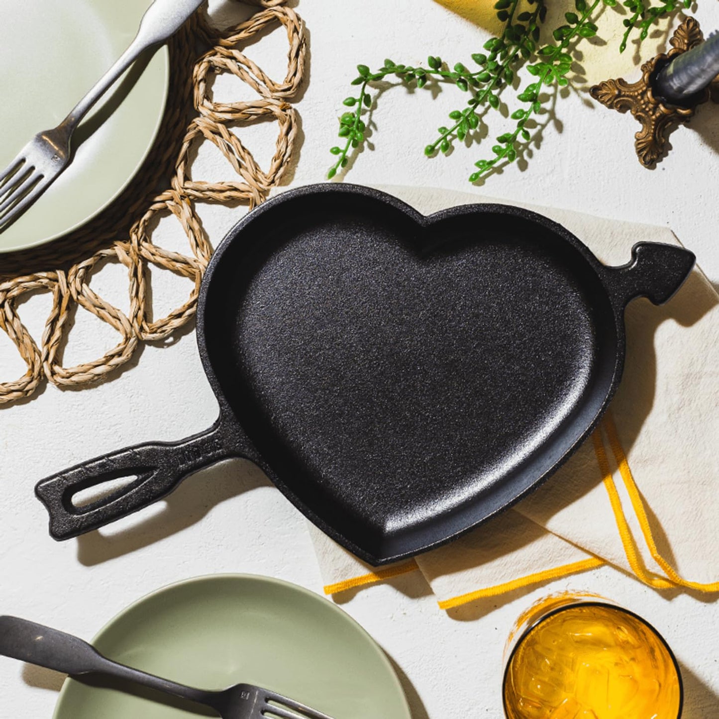 Lodge Seasoned Cast Iron Heart Skillet