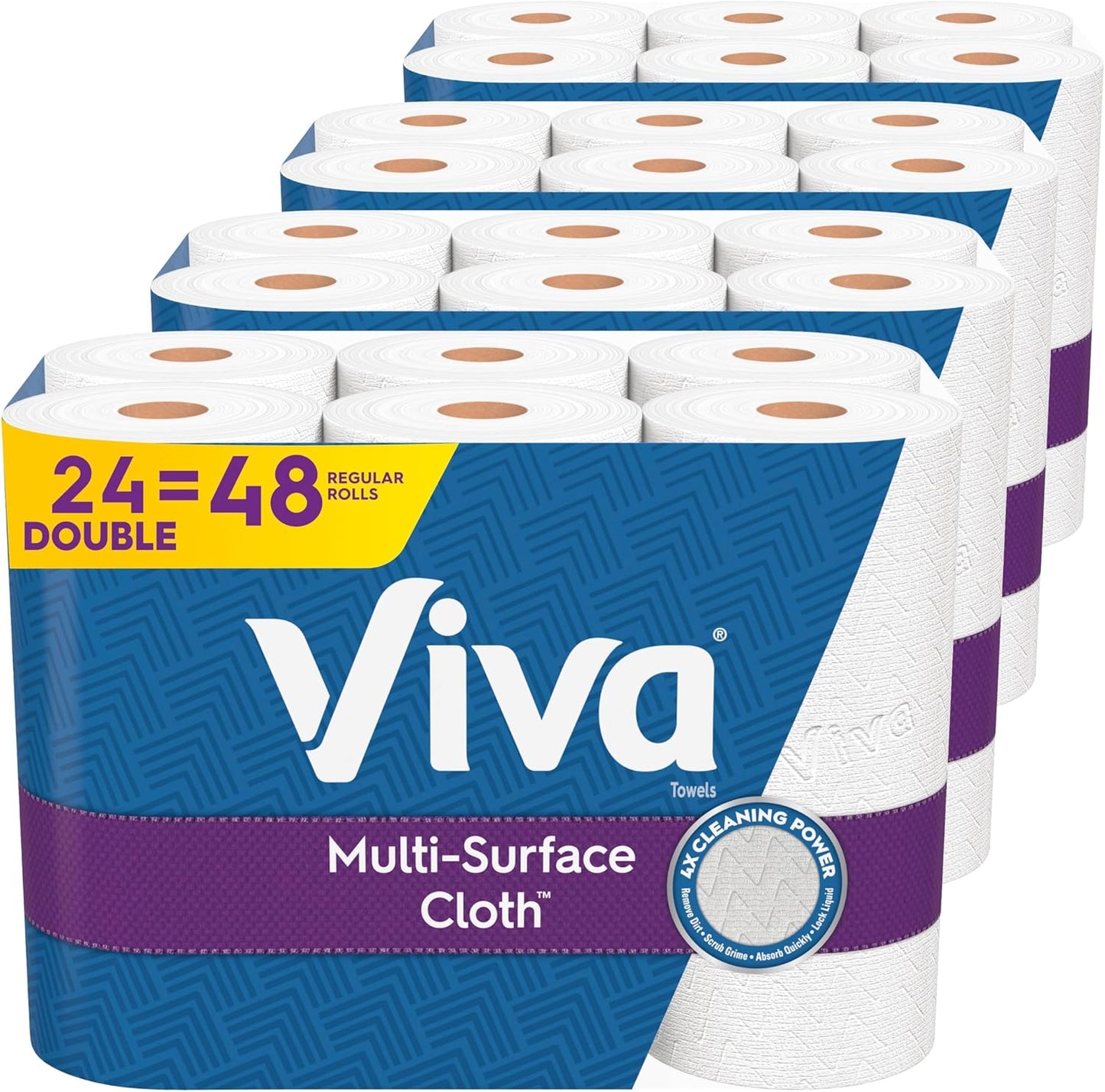 Viva Multi-Surface Cloth Paper Towels - 24 Double Rolls | 110 Sheets Per Roll for Ultimate Cleaning