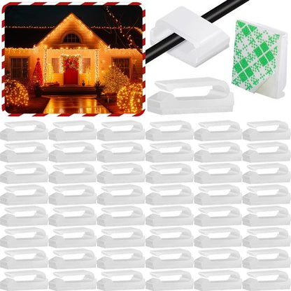 Hicarer 100 Pcs Adhesive Cable Clips - Wire Management Holders for Home & Office | Small, White