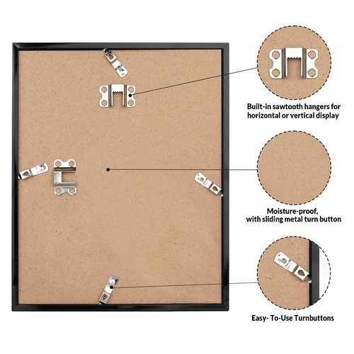 LaVie Home 12x14 Picture Frame for Wall Display, 12x14 Black Picture Frame with HD Plexiglas, 12 x 14 Poster Frame 1 Pack, Display Frame for Vertical or Horizontal, Classic Collection