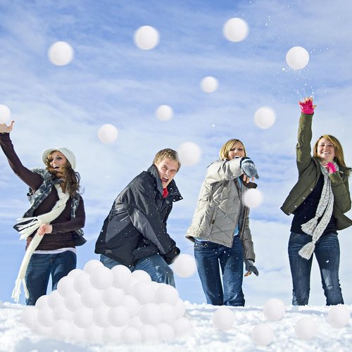Homiar Fake Snow Balls - 400 Pack Soft Plush Indoor/Outdoor Winter Game Set | Realistic Toy for Kids