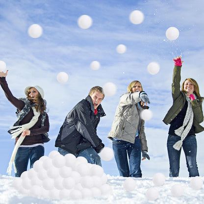 Skiennix 150 PCS Indoor Snow Ball Fight Set - Soft Plush White Snow Balls for Kids & Family Fun