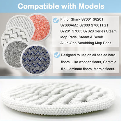 Skiennix Steam Mop Pads - 10 Pack Replacement for Shark S7001/S8201/S7000 Series - Enhanced Cleaning Performance