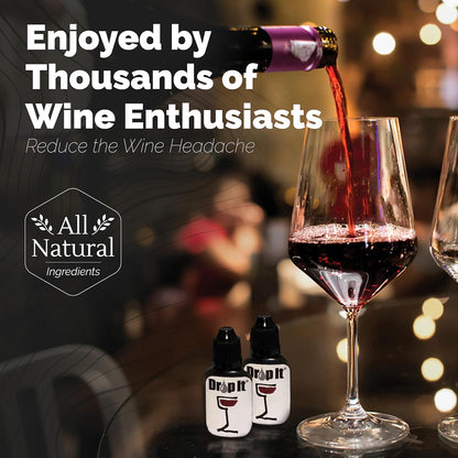 The Original Drop It Wine Drops, 22 Event Party Pack- USA Made Wine Drops Naturally Reduce Wine Sulfites & Tannins-Can Eliminate Wine Sensitivities, Wine Allergies & Histamines-A Wine Wand Alternative