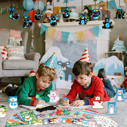 BenLouis Snowflake Holiday Classroom Gift Prizes - Winter Party Favors for Kids | 12-Set Goodie Bag Stuffers