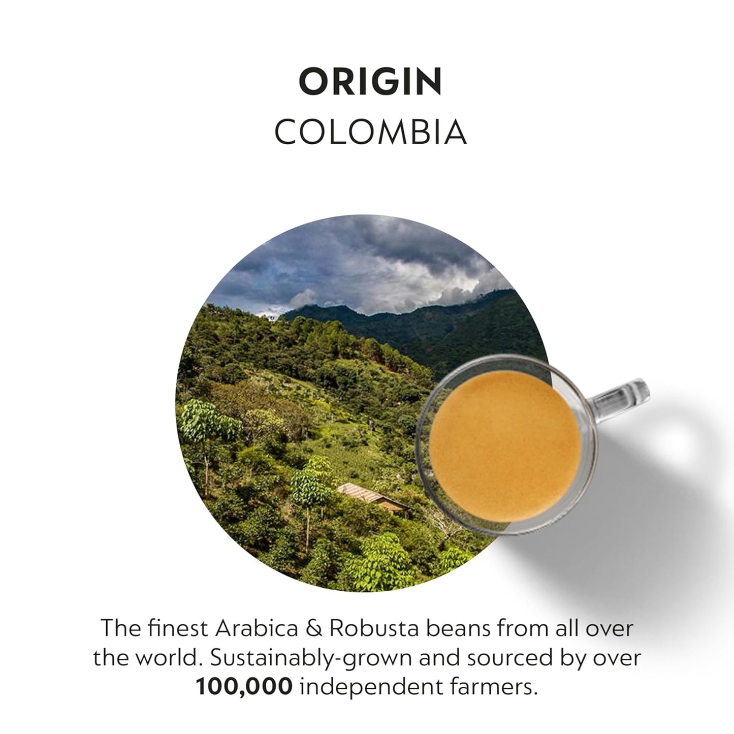 Nespresso Colombia Master Origin Coffee Capsules - Medium Roast, 50 Count Pods for Rich Flavor