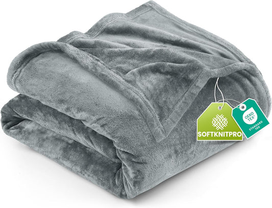 Utopia Bedding Fleece Blanket - Luxury Soft Anti-Static Microfiber | Full Size Ash Grey (90x84 Inch)