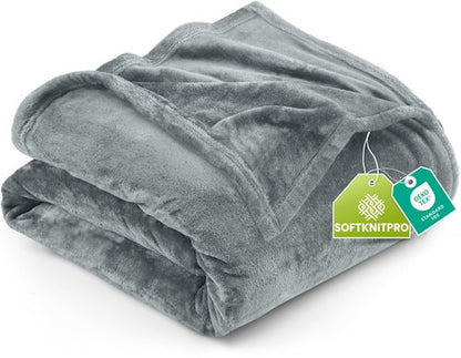 Utopia Bedding Fleece Blanket Twin Size Ash Grey (60x80 Inches) Ultra Soft Warm Lightweight Microfiber Breathable Anti-Static Cozy Winter Bed Blanket, All-Season Home Decor Gift for Men & Women