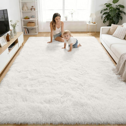 OLANLY Area Rug - Soft Fluffy Shaggy Design | Machine Washable 4x5.9 ft for Living Room & Bedroom