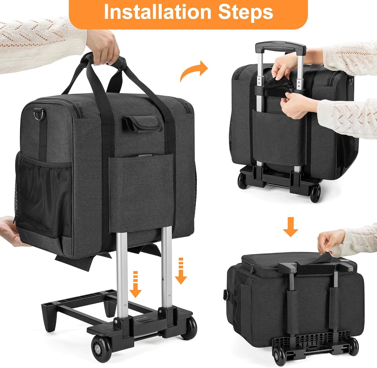 Trunab Rolling Craft Tote - Organize Scrapbooks & Supplies on Wheels | Fits 12x12 Inch Albums
