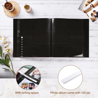 potricher Photo Album 4x6 1000 Photos Leather Cover Large Capacity Picture Albums with 1000 Horizontal and Vertical Pockets for Family Wedding Anniversary and Baby (Gray)
