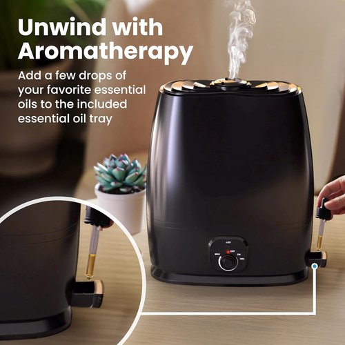 Everlasting Comfort 6L Humidifier - Quiet 50HR Runtime | No-Filter Cool Mist for Large Rooms, Baby Nursery & Allergies