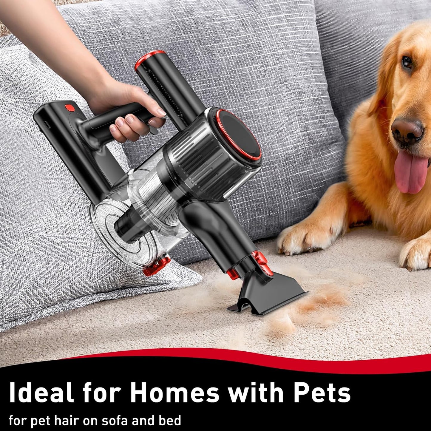 Skiennix Cordless Vacuum Cleaner - 45KPA Powerful Suction | 45-Minute Runtime | 8-in-1 Design for Home & Pet Hair