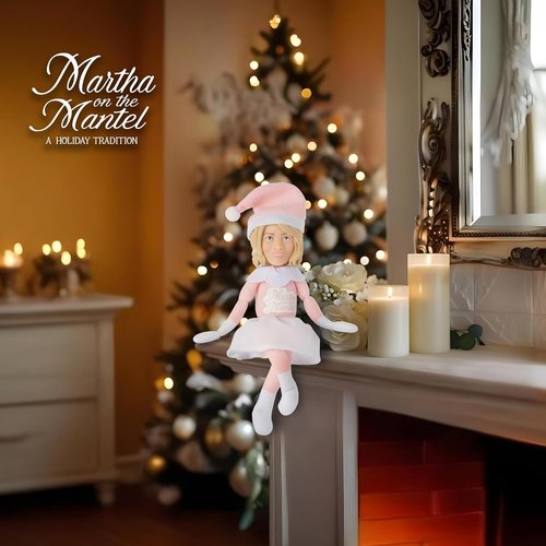 Martha Stewart 12” Plush Collectible Christmas Figurines - Festive Mantle Decor for 2025