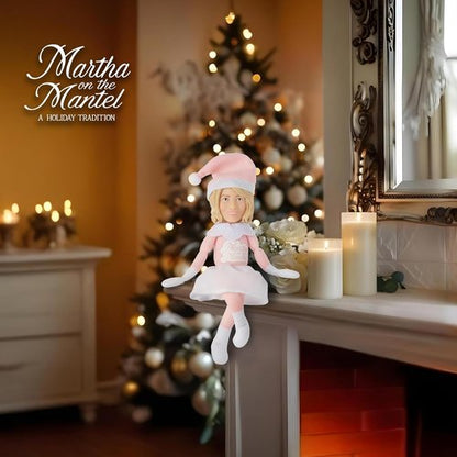Martha Stewart 12” Plush Collectible Christmas Figurines - Festive Mantle Decor for 2025
