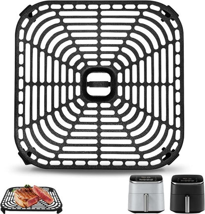 COSORI Air Fryer Grill Pan - Non-Stick 8.9" Square Replacement Tray with Rubber Bumpers | Dishwasher Safe