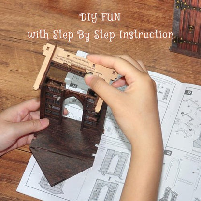 Dolphin Island DIY Book Nook Kit for Adults, Infinite Magicspell Library Booknook