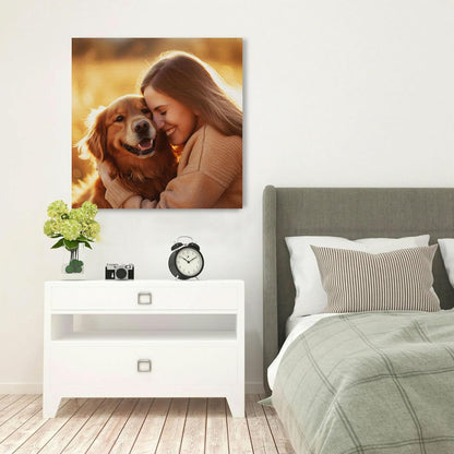 SPECPIX Custom Canvas Prints with Your Photos Customized Canvas Wall Art Personalized Canvas Pictures Gifts for Pet Dog Baby Family Mom Dad Men Women Couple Boyfriend Girlfriend Framed 16x16