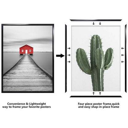 ELSKER&HOME 12x16 Poster Frame 3 Pack, Black Picture Frame for Horizontal or Vertical Wall Mounting, Sturdy and Scratch-proof
